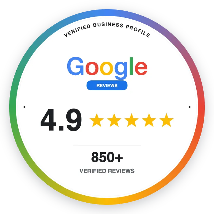 Google Reviews — 4.9★ from 850 verified businesses