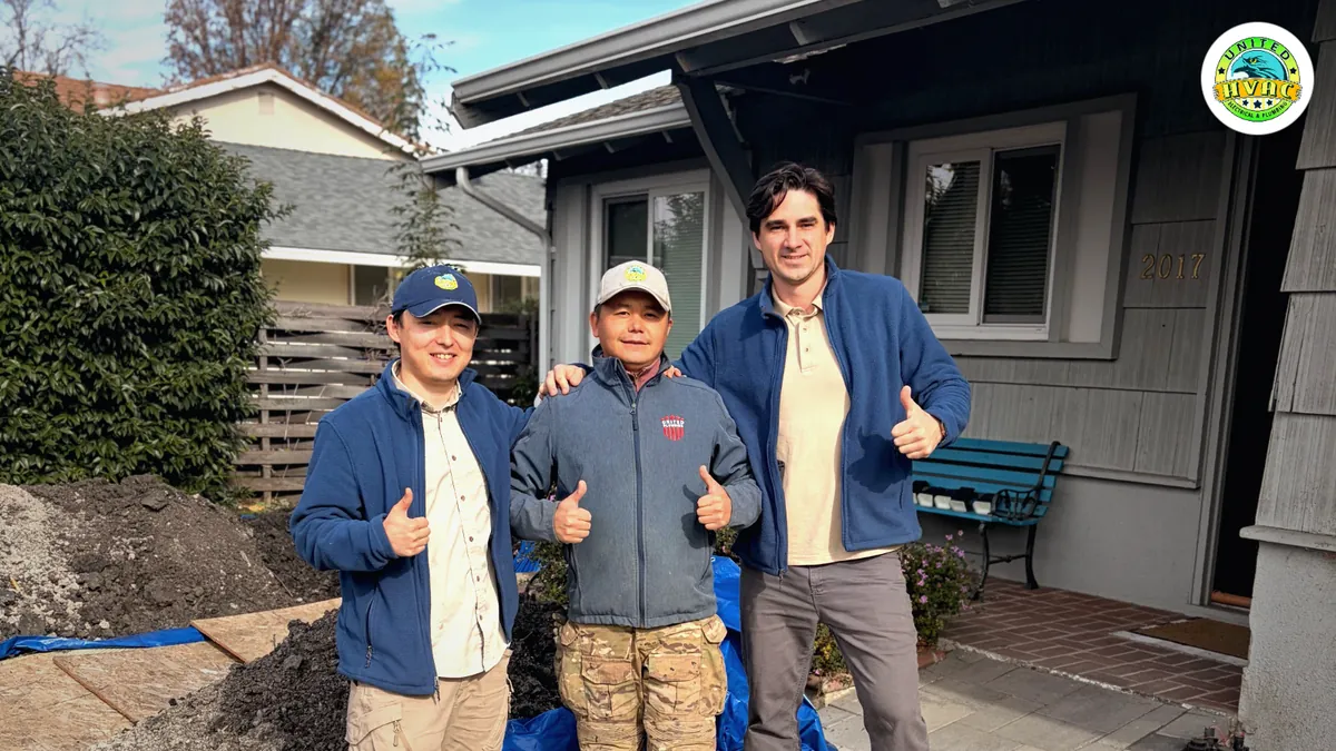 United Plumbing team on the job across the Bay Area